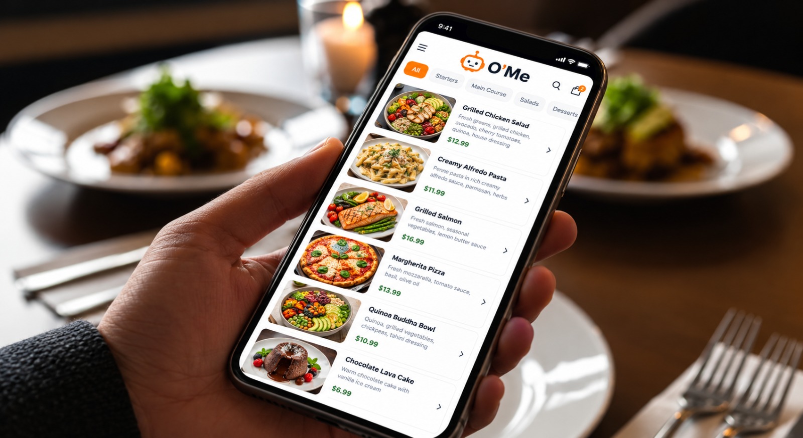 Digital menu and dish photos